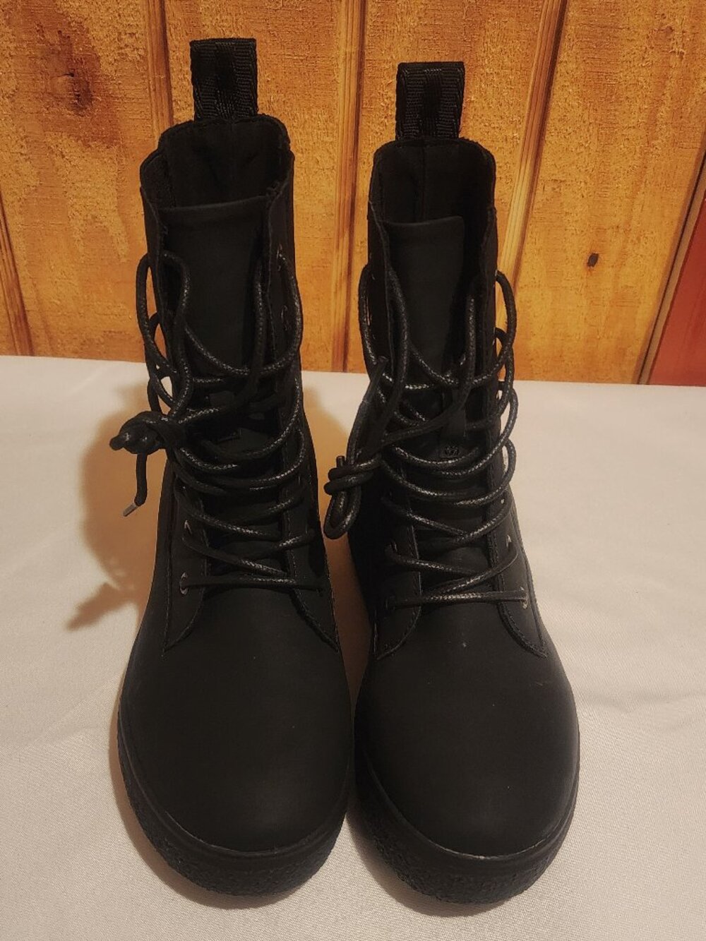 Women's Rocket Dog Black Aggie Wedge Lace Up Sneaker Booties Sz 7